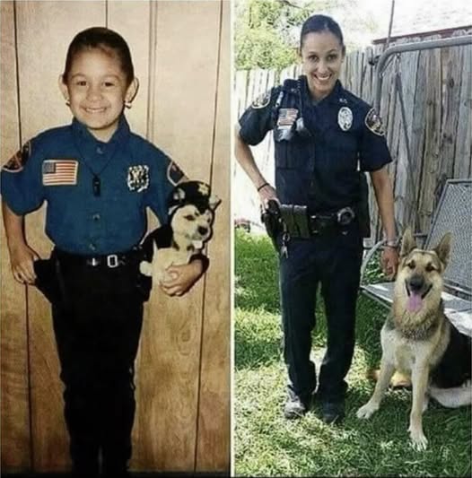 SHE WORE A TOY BADGE AT FIVE—NOW SHE’S LEADING THE FORCE I remember the cheap plastic badge digging into my chest and my oversized blue costume drooping past my knees. I was five. It was Halloween. And I knew—with the kind of certainty only kids can have—that I was going to be a cop one day. Nobody took me seriously, of course. My Aunt Cici laughed and said, “Aww, how cute. Next year she’ll want to be a princess.” But I didn’t change my mind. Not when the other girls traded their plastic batons for wands. Not when I got older and the guys in high school said I was “too soft” for that kind of work. I worked night shifts at a diner to pay my way through the academy. Some nights I’d walk home dead tired, with my shoes soaked from snowmelt and my hands trembling from pouring coffee for ten hours. I kept my badge from that Halloween on my mirror—just to remind myself why I was doing it. The first time I made a traffic stop alone, my heart was pounding so hard I thought the driver could hear it. But I did it. Then came tougher calls. Domestic disputes. Overdoses. One time, a hostage situation that still wakes me up at 3 a.m. with sweat down my back. But I kept going. I never quit. Last week, I got promoted to sergeant. I walked into my new office and found a little box sitting on my desk. Inside was that same Halloween badge—bent, faded, but still intact. My dad had saved it all these years. I looked at it, and for the first time, I cried. Not because I’d made it. But because somewhere, that five-year-old girl knew she would. And now… the little girls in my neighborhood ask to take pictures with me when I’m in uniform. But here’s the part I’ve never told anyone—not even my partner. The night before my final academy test… I almost walked away. ??