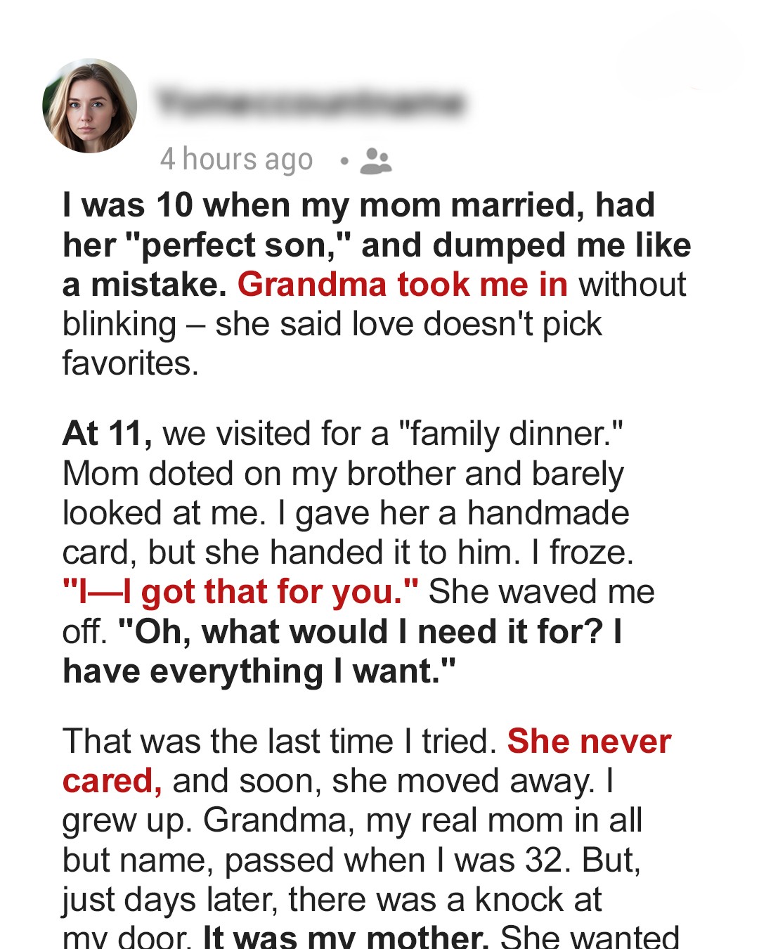 My Mother Abandoned 10-Year-Old Me to Raise Her ‘Perfect Son’