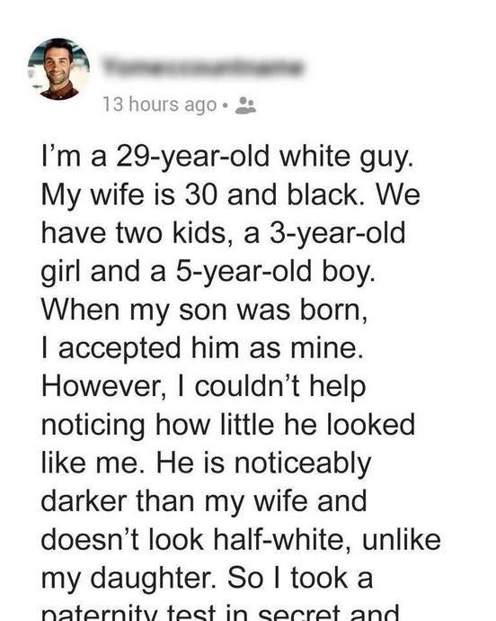 Man Notices His Newborn’s Skin Is Too Dark, Gets a DNA Test behind His Wife’s Back