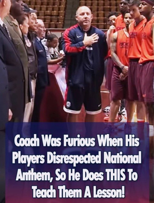 Rude players showed disrespect during the National Anthem. Now watch what the coach does in the video in the first comment below…