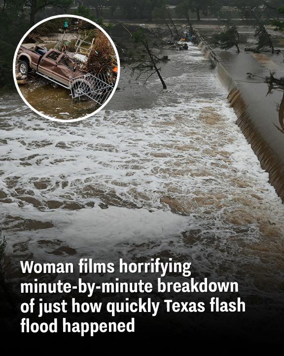 😨 “We Had Minutes to Escape!” – Woman Captures Texas Flash Flood Disaster UNFOLDING Live The water came like a wall — trucks, trees, and lives swept away in seconds. See the jaw-dropping footage in the first comment 👇