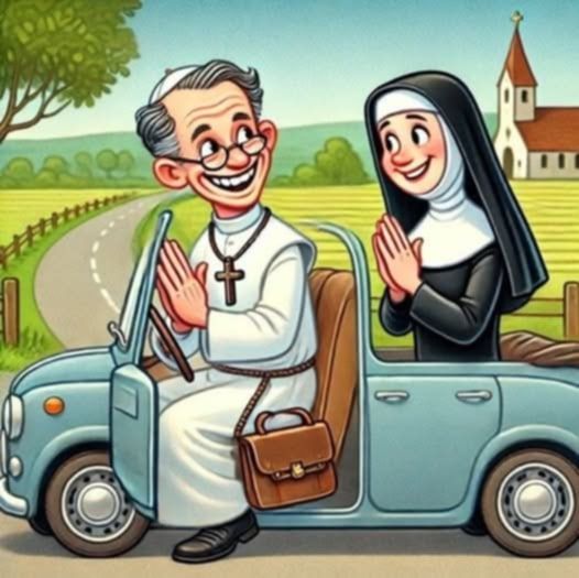 JOKE OF THE DAY: A priest offered a nun a lift. She got in and crossed her legs, forcing her gown to reveal a leg. The priest nearly had an accident. After controlling the car, he stealthily slid his hand up her leg. The nun said, “Father, remember Psalm 129?” The priest removed his hand. But, changing gears, he let his hand slide up her leg again. The nun once again said, “Father, remember Psalm 129?” ⤵️ Story continues in first c0mment 👇