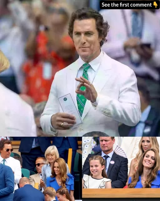 Matthew McConaughey just shocked the Wimbledon crowd with a bold royal gesture 😲 What he did in front of Prince William and Kate Middleton had everyone holding their breath 👑 The moment is now going viral for all the right reasons 📸 👇