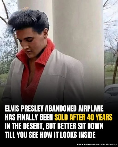 Elvis Presley abandoned airplane has finally been sold after 40 years in the desert, but better sit down till you see how it looks inside. See photos in the comments 👇.