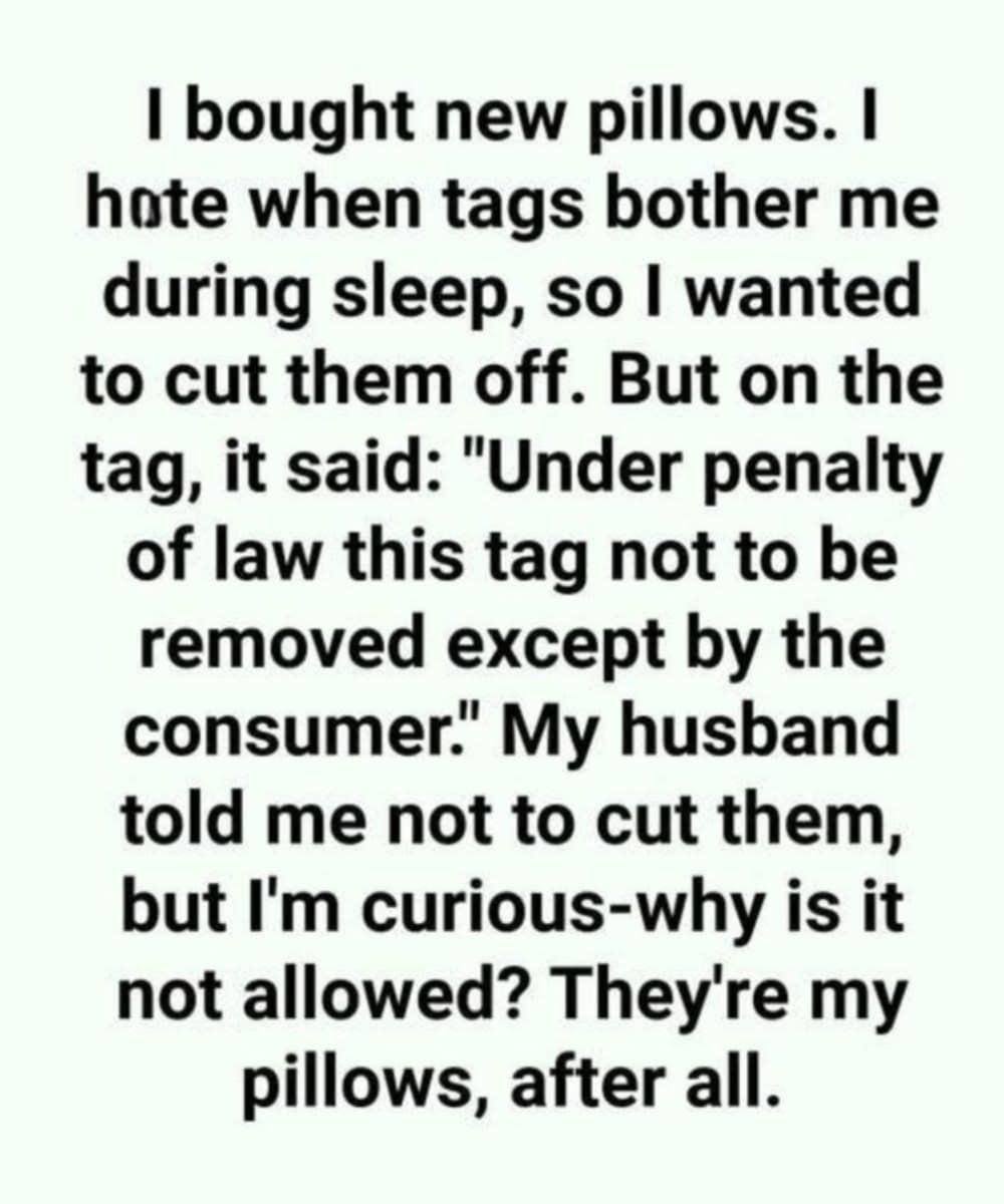Are pillow tags illegal to remove?