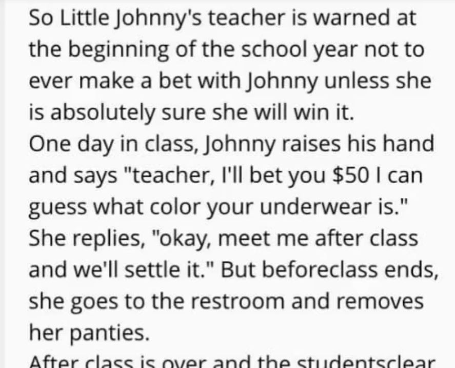 So Little Johnny’s……See the continuation in the first comment 👇👇
