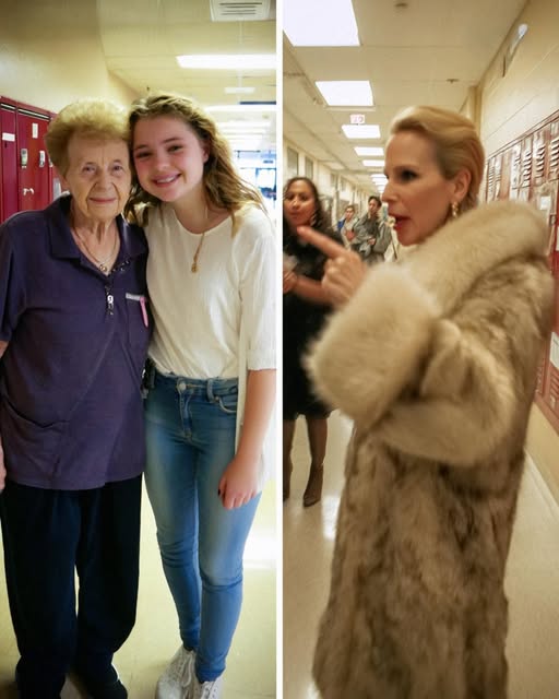 “A Rich Mom Mocked My Grandma for Mopping the School Floors — But What Happened Next Left Everyone Speechless” 💔✨