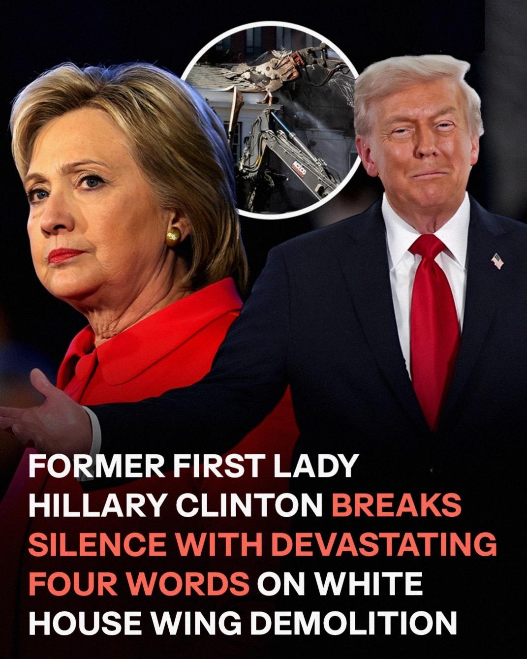 Donald Trump’s $250 million ballroom is officially under construction 😮 — see Hillary Clinton’s reaction. (check in the first comment👇)