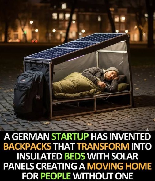 A Startup Just Invented a Backpack That Turns Into a Bed — With Lights & Phone Charging. It’s Not Just Gear… It’s Dignity, Safety & Hope for People Who Have Nothing 💛🎒✨