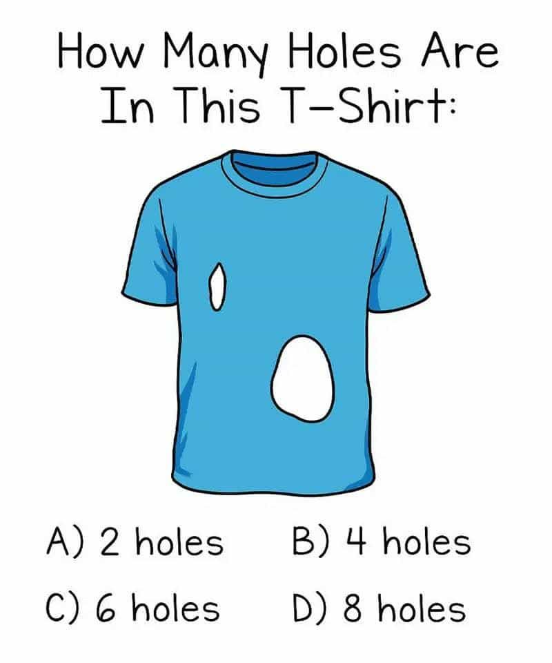 Just 14% Figure Out Correct Number Of Holes In T-Shirt 🤯