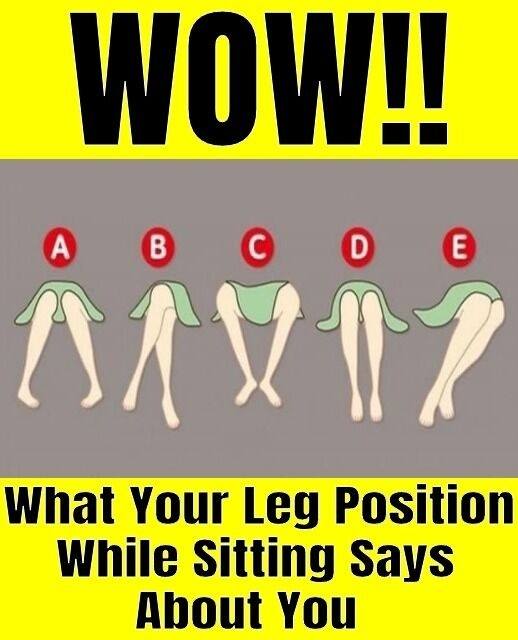 Discover What Your Sitting Leg Position Reveals About You 😮See more👇