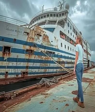 She bought an abandoned cruise ship for just $11,000. Rusted, lifeless, and left to rot at the edge of a forgotten harbor. Harper Lane, a struggling mechanic girl with grease-stained hands and a stubborn heart, thought she was just buying a project. But sealed deep inside its hull was a hidden collection worth over $75 million—art, artifacts, and treasures the world had forgotten. People in Clearwater Bay had long stopped asking what happened to the Aurora Bell. The once grand cruise ship had been docked at Pier 17 for over a decade, weathered, rust-stained, and forgotten. Some said it had ghosts. Others said it had nothing left but mold and rats. But Harper Lane didn’t believe in either. She was a 28-year-old mechanic with calloused hands and a mind that never stopped tinkering. Her garage just a few blocks from the harbor barely kept the lights on. Between patching brake lines and rebuilding outboard motors, Harper dreamed not of luxury or fame, but of something bigger—something no wrench could fix. One rainy Tuesday, while eating cold soup from a thermos in her truck, Harper saw the flyer: For sale. Retired cruise ship. Sold as is. Buyer must tow. No takers, no fine print. Just a price. Harper laughed out loud. Then she stopped. Thought about it. By Thursday, she was on the dock, pen in hand. Check ready. Everyone thought she was out of her mind. But the moment she stepped aboard the Aurora Bell, through creaking doors and halls heavy with silence—she felt it. This ship still had a story to tell. The first time Harper stepped aboard the Aurora Bell, it felt like trespassing inside someone else’s memory. Everything was still. The carpeted hallways were damp and soft under her boots. Walls peeled in long strips. Chandeliers hung like tired ghosts above the grand ballroom, their glass darkened with time. But beneath the silence, there was a pulse—faint, waiting. She spent days just walking it, deck to deck, room to room, cataloging water damage, making mental notes of what could be salvaged, what had long given up. To everyone else, it was a floating wreck. But to Harper, it was a puzzle. And maybe, just maybe, a way out. Because her garage was barely breaking even. Her landlord wanted to raise rent again. And her mother, who she cared for every night after closing, had begun needing more help than Harper could give. So when she signed that check, it wasn’t a whim. It was a lifeline. On the fifth night, she stayed late. Flashlight gripped tight in her hand. The air inside the ship turned colder after sundown, and the groan of old metal echoed like whispers through the corridor. She found herself at the rear of the ship, where the luxury suites once entertained the rich and famous. Continued in the first comment below the photo 👇