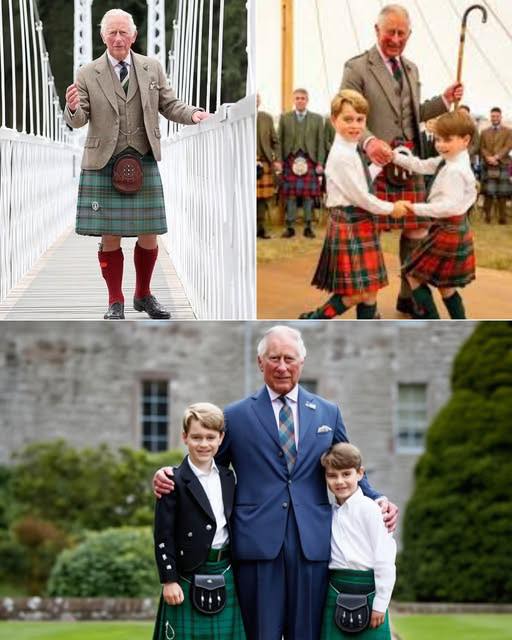 Prince George and Prince Louis Steal the Show in Matching Kilts Beside ‘Grandpa Wales’ — A Royal Moment That Melted Hearts Across the World ❤️👑👇