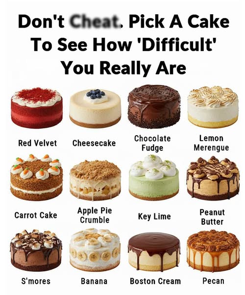 👀Pick A Cake To See How ‘Difficult’ You Really Are. 🤔Check 1st comment