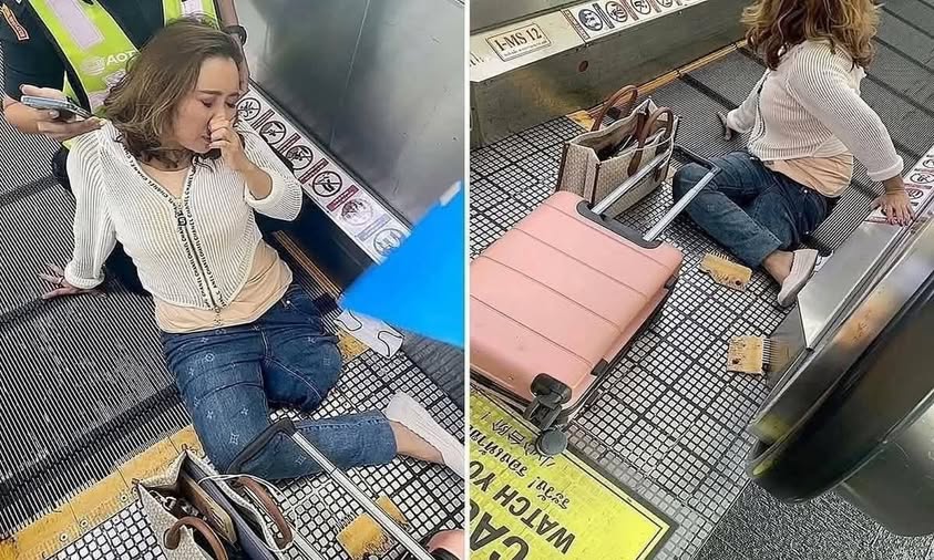 HORROR ON THE ESCALATOR 😱 A 57-year-old woman gets stuck — and loses her leg in a shocking accident. What happened next will leave you stunned! 👇
