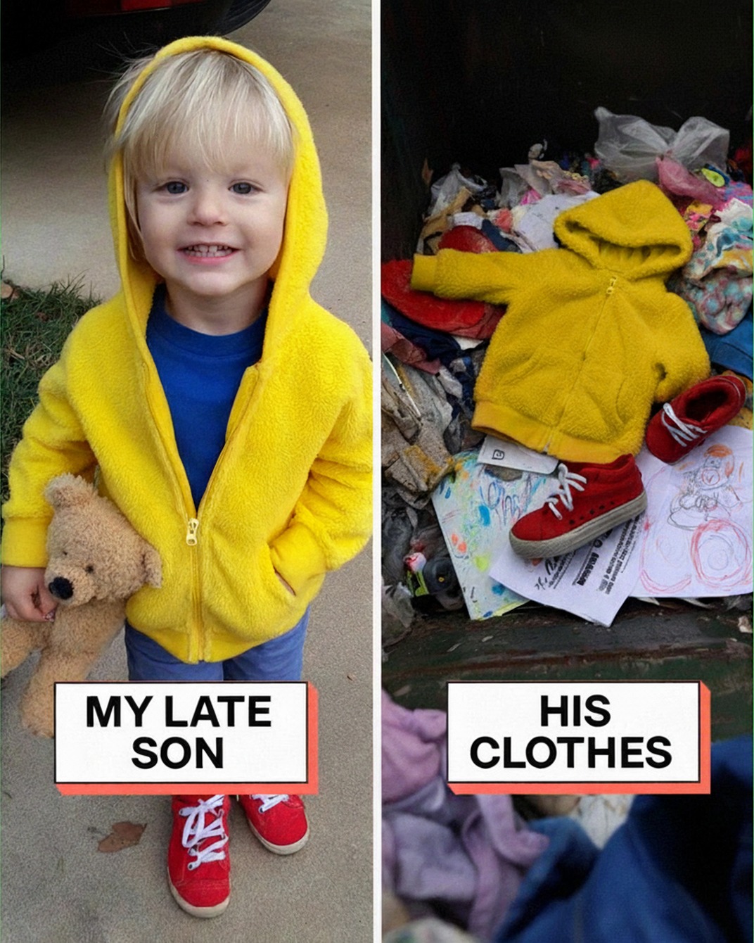 “I FOUND MY MIL’S SECRET — AND IT WAS SO MUCH WORSE THAN THROWING AWAY MY SON’S THINGS.” 💔😡 When she dumped my late son’s clothes in the trash, I thought nothing could hurt more… until I checked the nanny cam — and saw what she REALLY did. 😱👇