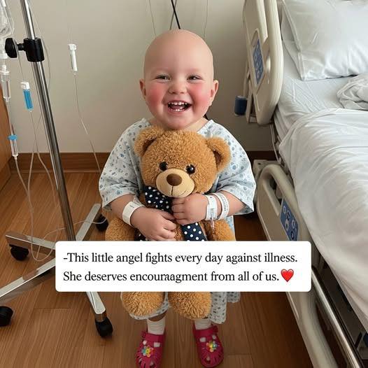 This little angel fights illness every day but never loses her smile. 💖🙏👉 Full story in the first comment.