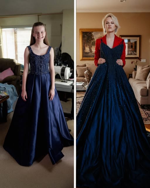 My daughter picked her stepmom’s $1,000 prom dress over the one I spent weeks sewing… but the moment she arrived at prom, ONE tiny detail changed everything. 👉 Full story in the first comment 👇