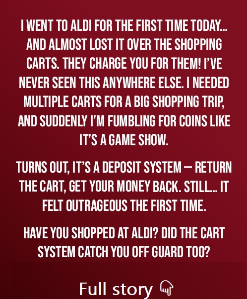 Why Aldi Makes You Pay for Shopping Carts — The Real Reason