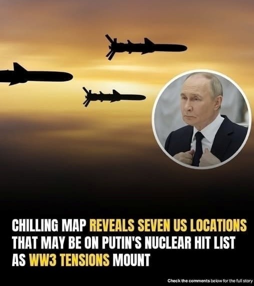 Doomsday map ‘leaked’: These 7 U.S. cities are Put!n’s pr!me nuc!ear targets 🧨 Full warning in the comments 👇