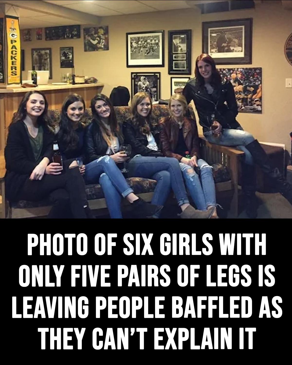 Can you spot the middle girl’s legs? 😳 See the answer (Check In First comment👇)