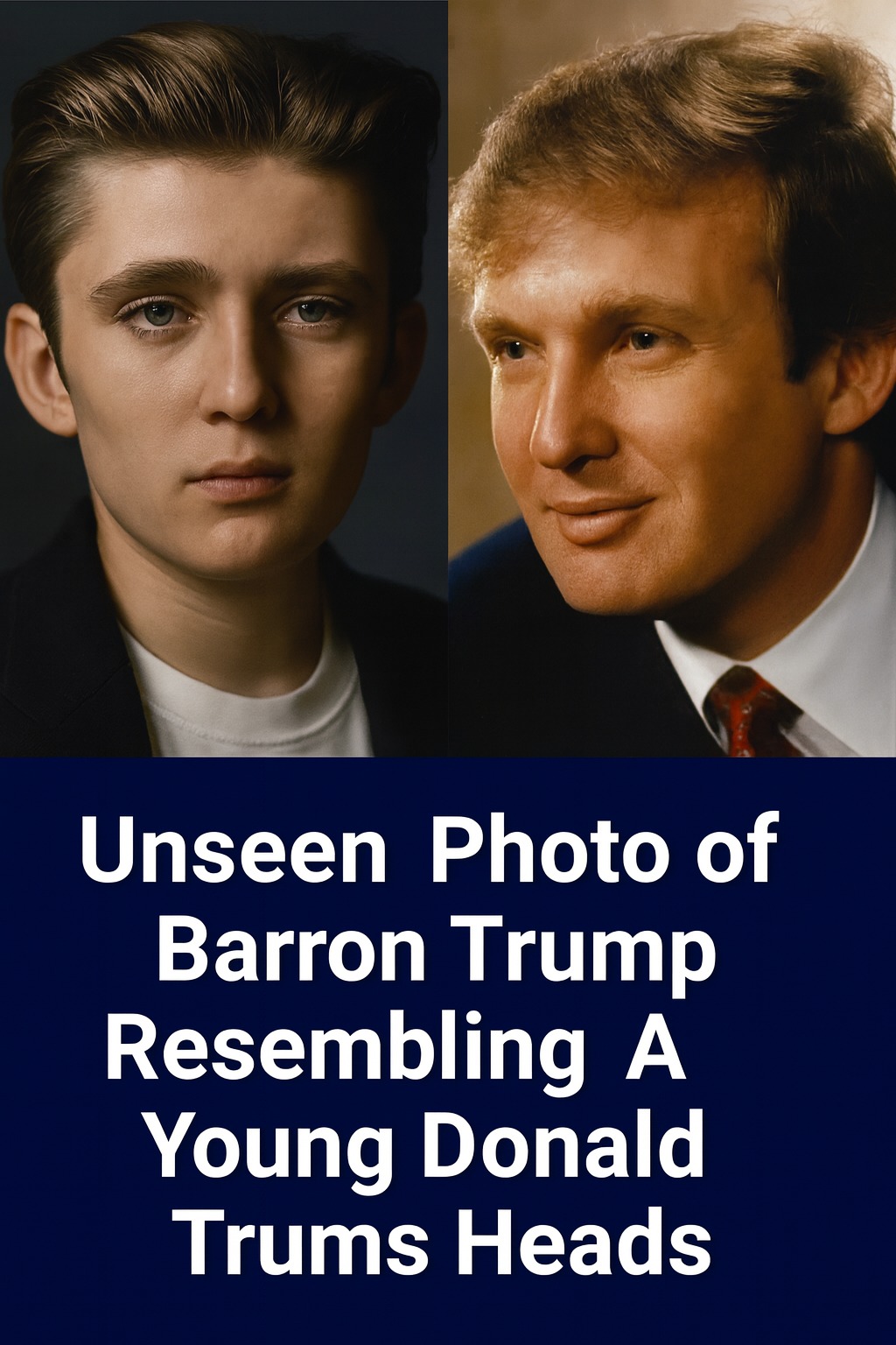 Side-by-side photo of Barron Trump and a young Donald Trump is going viral — and everyone is saying the same thing 👀👇 see first comment