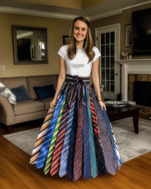 My Stepmom Destroyed the Prom Skirt I Made from My Late Dad’s Ties — Then Karma Knocked (Check In First comment👇)