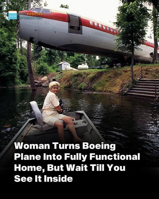 Woman turns a Boeing 727 into her dream home, but wait till you see how it looks inside 👀 video in comments 👇🏻😱