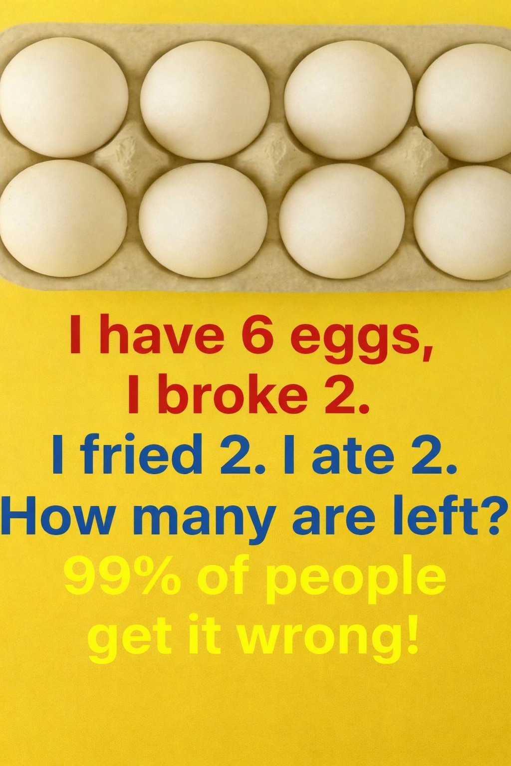 The 6-egg riddle that baffles 99% of people! Solved in the first⤵️