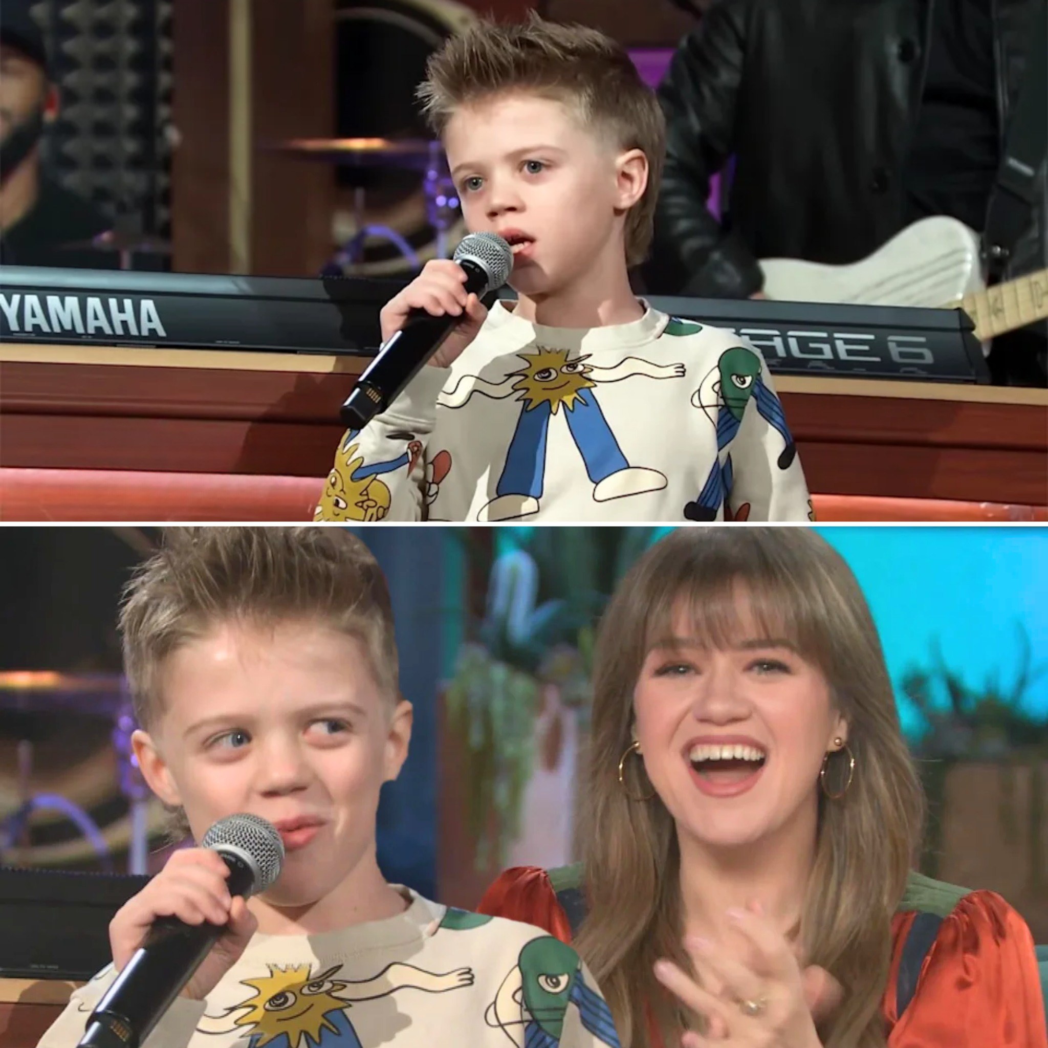 Kelly Clarkson expected a normal day in the studio, but it quickly turned extraordinary. Her young son, only 8, took the stage with surprising poise and sang a classic song by Frank Sinatra. The audience was blown away, and the family could hardly contain their excitement. What followed left Kelly speechless. (Check In First comment👇)