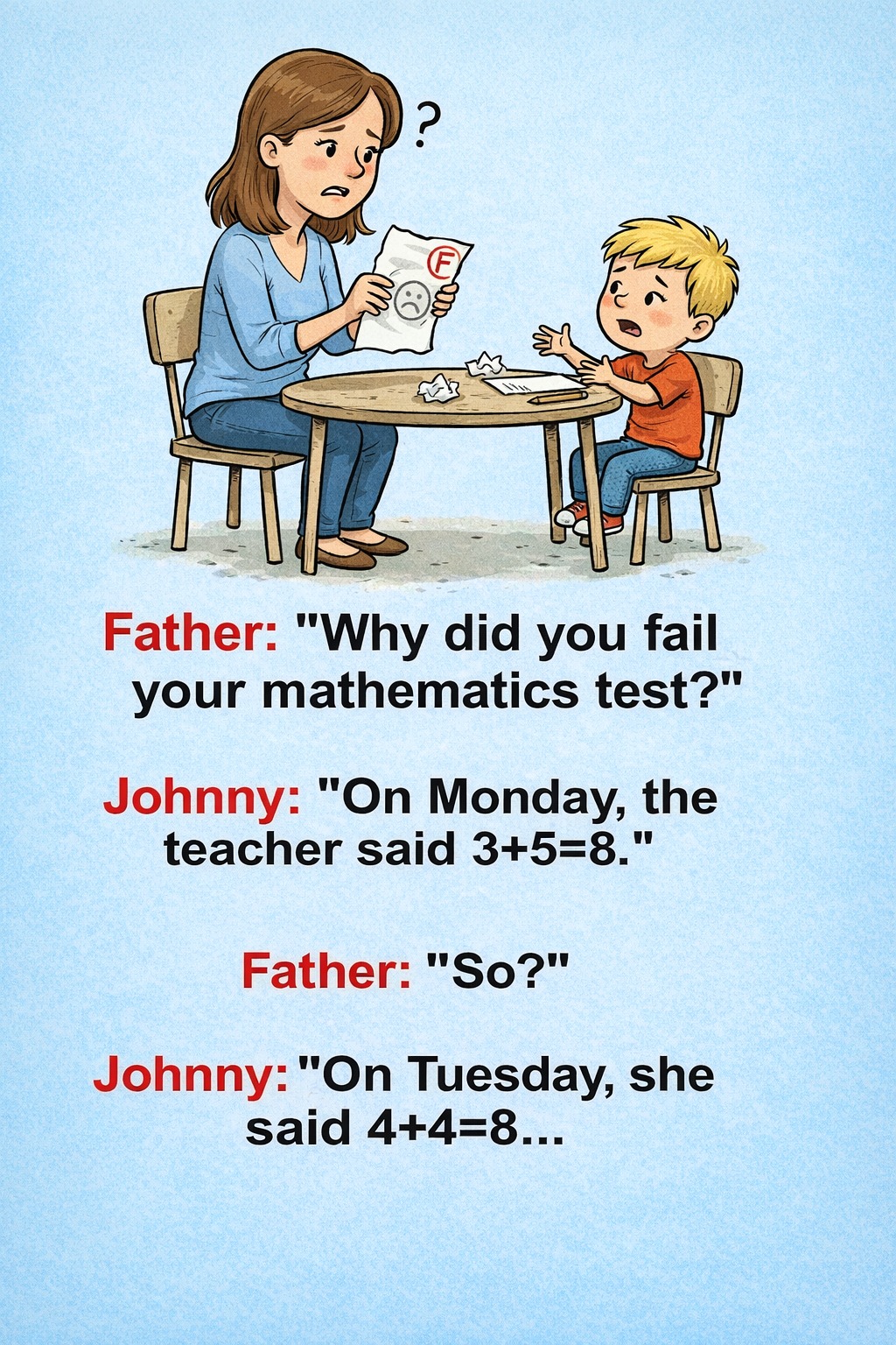 Little Johnny’s Math Test Took a Wild Turn — His Answer Left the Teacher Completely Speechless 😳✏️📚