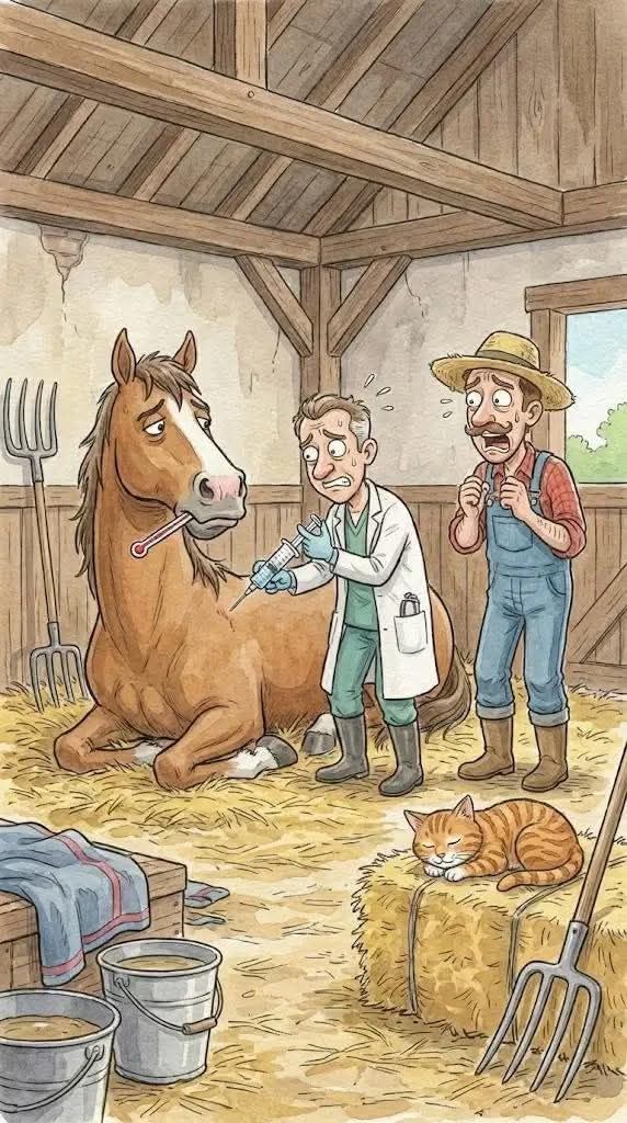 🐐 A Goat Overheard the Vet’s Plan to Put the Horse Down — What Happened Next Turned a “Good Deed” Into a Shockingly Ironic Ending 😳