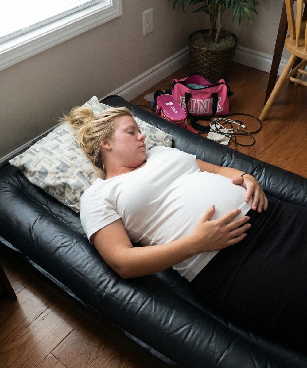 My wife forced my pregnant daughter to sleep on an air mattress — she had no idea I’d find out. _______ I’m 55M. My first wife passed away when my daughter, Emily, was 15. It nearly broke us, but we got through it. A few years later, I met Linda, also a single parent, and thought we were building a blended family. Now Emily’s 25, married, and seven months pregnant with my first grandson. While I was away on a work trip overseas, she drove down to surprise me. I told her to make herself at home until I got back. Fate gave me an early flight home. When I walked in close to midnight, there she was, my pregnant daughter, sleeping on a flimsy air mattress in the hallway. A blanket half-slid off her belly. My heart dropped. I cleared my throat softly. “Emily?” Her eyes fluttered open. “Why are you sleeping here?” Through tears, she told me Linda’d claimed all the beds were taken, the couch was “at the shop,” and this was her only option. That was a lie. I KNEW the guest room had a new queen bed and even a crib I bought for the baby. Rage burned through me, but I didn’t want to upset her further. I whispered, “Sweetheart, this won’t stand. Rest tonight. Tomorrow, I’ll handle it.” At 2 a.m., I grabbed my suitcase and left for a cheap motel two miles away. The plan formed clear as day. The next morning, I came back around 8 a.m., smiling like nothing was wrong, carrying a big cardboard box. Linda greeted me all sugary. “Back already? Did you bring me gifts?” I set the box on the table. “Sure did.” She practically squealed, tore it open, and then dropped it with a thud. The color drained from her face. “WHAT IS THIS?!” ⬇️