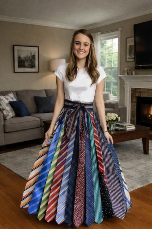 My Stepmom Destroyed the Prom Skirt I Sewed From My Late Dad’s Ties — Minutes Later, Police Knocked on the Door and Everything Changed 😳🚨