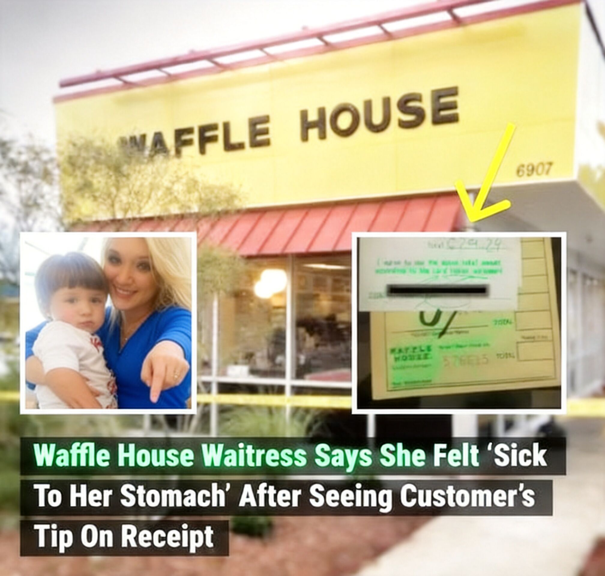 A server at a Tennessee Waffle House had picked up an extra shift to try to get a little extra money. As if having to work on her day off wasn’t already stressful, she waited on a group of men that knew why she was there, and the tip they left her made her “sick” when she saw it. …See mor