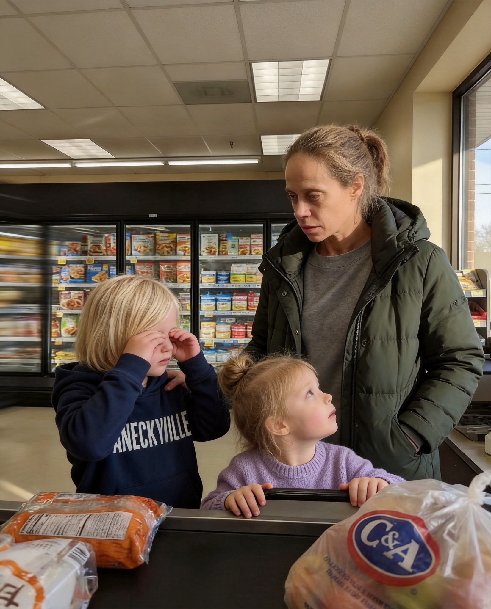 😳 I Paid for a Bag of Apples for a Struggling Mom at Checkout — Three Days Later, a Police Officer Walked Into My Job Asking for Me by Name 👇🚨